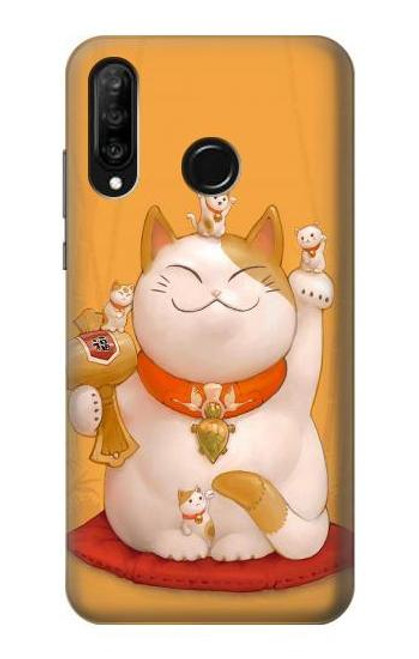 S1217 Maneki Neko Lucky Cat Funda Carcasa Case para Huawei P30 lite