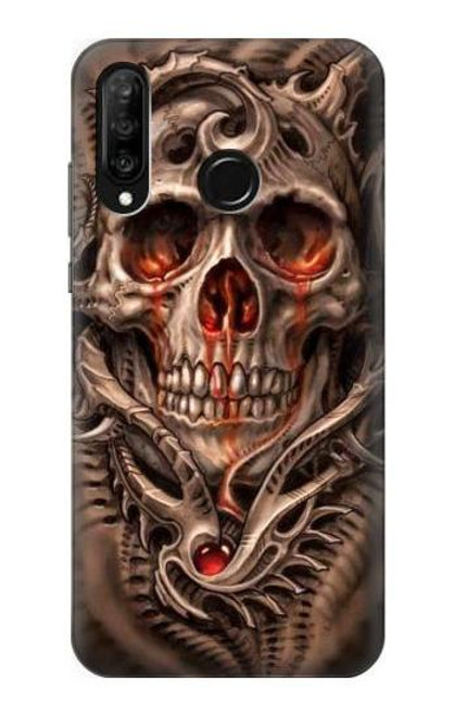 S1675 Skull Blood Tattoo Funda Carcasa Case para Huawei P30 lite