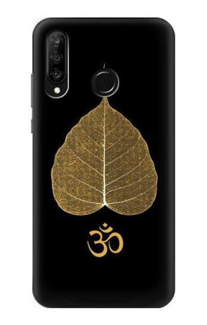 S2331 Gold Leaf Buddhist Om Symbol Funda Carcasa Case para Huawei P30 lite