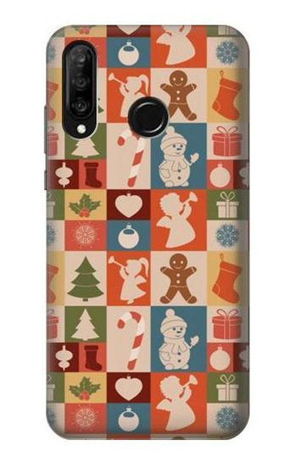 S2854 Cute Xmas Pattern Funda Carcasa Case para Huawei P30 lite