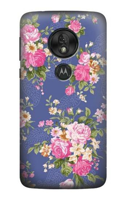 S3265 Vintage Flower Pattern Funda Carcasa Case para Motorola Moto G7 Play