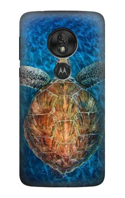 S1249 Blue Sea Turtle Funda Carcasa Case para Motorola Moto G7 Power