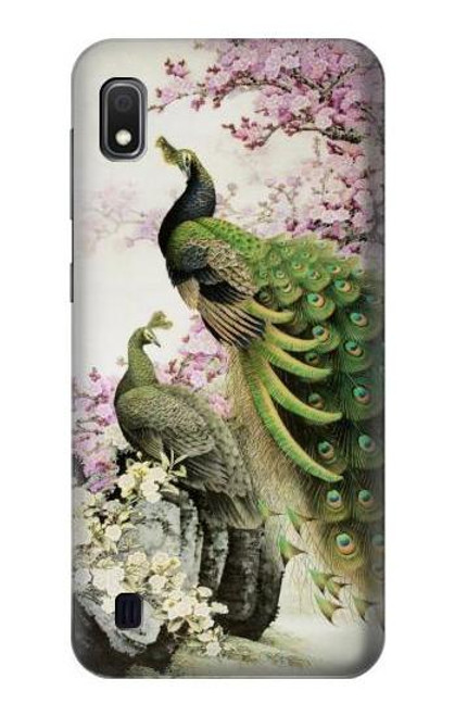 S2773 Peacock Chinese Brush Painting Funda Carcasa Case para Samsung Galaxy A10