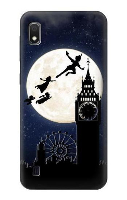 S3249 Peter Pan Fly Full Moon Night Funda Carcasa Case para Samsung Galaxy A10