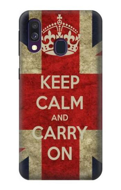 S0674 Keep Calm and Carry On Funda Carcasa Case para Samsung Galaxy A40