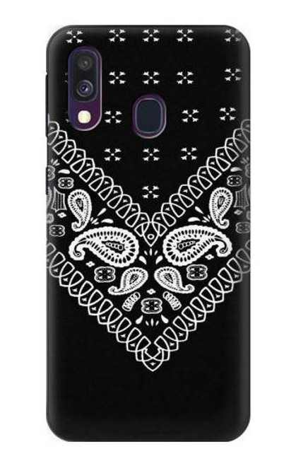 S3363 Bandana Black Pattern Funda Carcasa Case para Samsung Galaxy A40