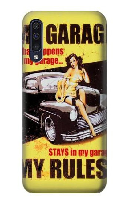 S3198 My Garage Pinup Girl Funda Carcasa Case para Samsung Galaxy A50