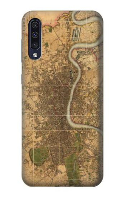 S3230 Vintage Map of London Funda Carcasa Case para Samsung Galaxy A50