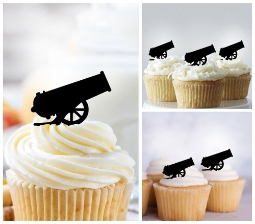 TA1065 Cannon Bomb Cupcake Cake Topper para tartas cumpleaños boda Fiesta Pastel Decoraciones 10 piezas