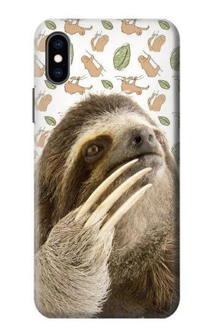 S3559 Sloth Pattern Funda Carcasa Case para iPhone X, iPhone XS