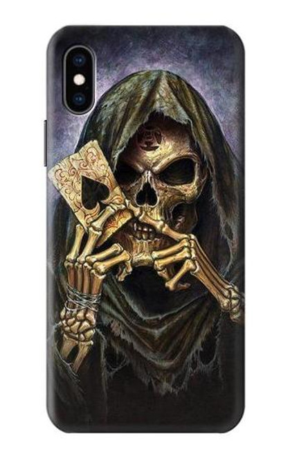 S3594 Grim Reaper Wins Poker Funda Carcasa Case para iPhone X, iPhone XS