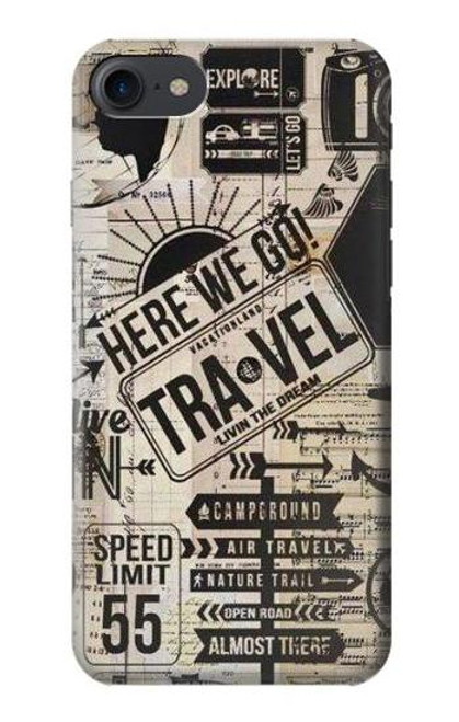 S3441 Vintage Travel Funda Carcasa Case para iPhone 7, iPhone 8