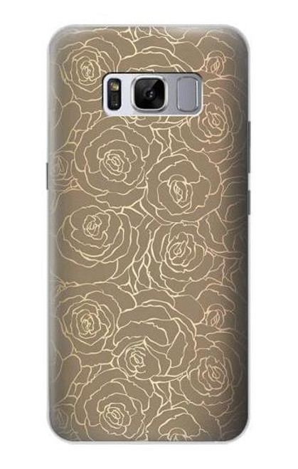 S3466 Gold Rose Pattern Funda Carcasa Case para Samsung Galaxy S8 Plus