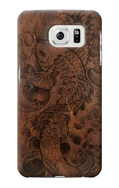 S3405 Fish Tattoo Leather Graphic Print Funda Carcasa Case para Samsung Galaxy S7 Edge