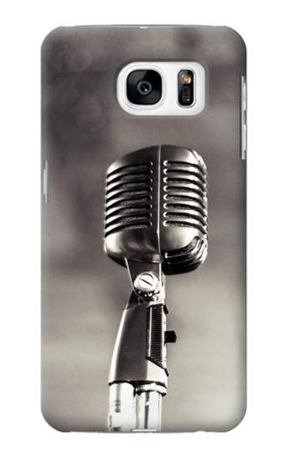 S3495 Vintage Microphone Funda Carcasa Case para Samsung Galaxy S7