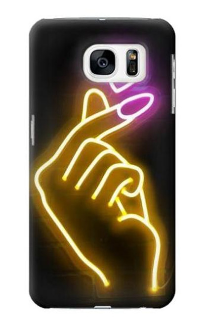 S3512 Cute Mini Heart Neon Graphic Funda Carcasa Case para Samsung Galaxy S7