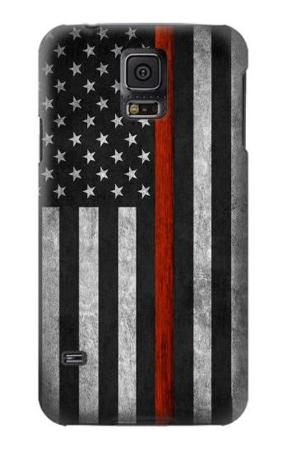 S3472 Firefighter Thin Red Line Flag Funda Carcasa Case para Samsung Galaxy S5