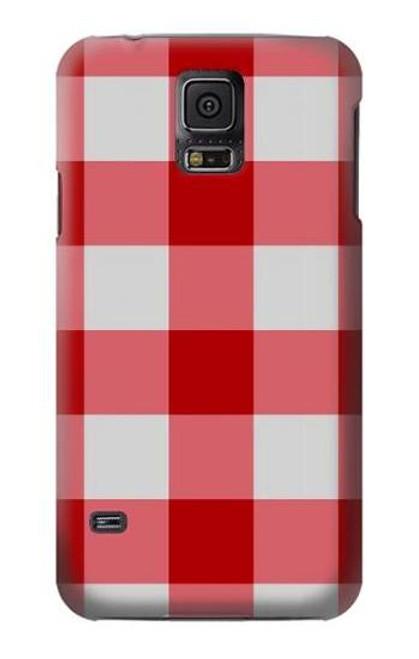 S3535 Red Gingham Funda Carcasa Case para Samsung Galaxy S5