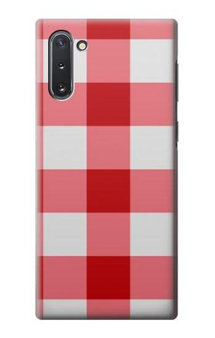 S3535 Red Gingham Funda Carcasa Case para Samsung Galaxy Note 10