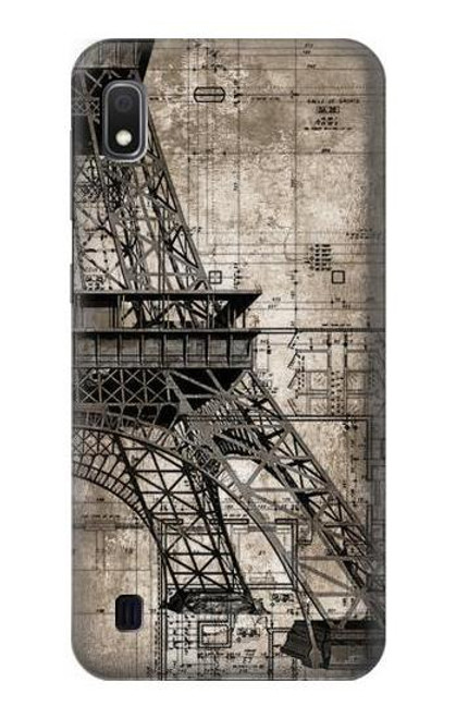 S3416 Eiffel Tower Blueprint Funda Carcasa Case para Samsung Galaxy A10