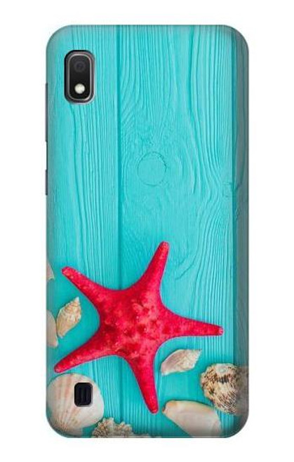 S3428 Aqua Wood Starfish Shell Funda Carcasa Case para Samsung Galaxy A10