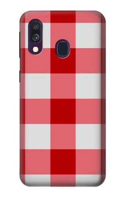 S3535 Red Gingham Funda Carcasa Case para Samsung Galaxy A40