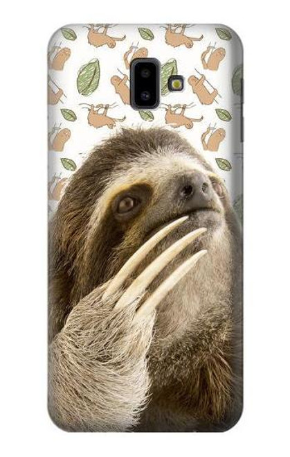 S3559 Sloth Pattern Funda Carcasa Case para Samsung Galaxy J6+ (2018), J6 Plus (2018)