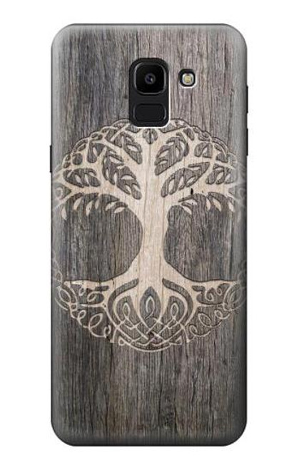 S3591 Viking Tree of Life Symbol Funda Carcasa Case para Samsung Galaxy J6 (2018)