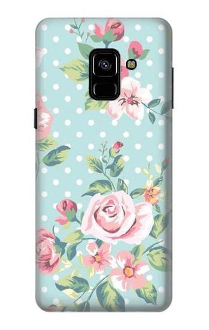 S3494 Vintage Rose Polka Dot Funda Carcasa Case para Samsung Galaxy A8 (2018)