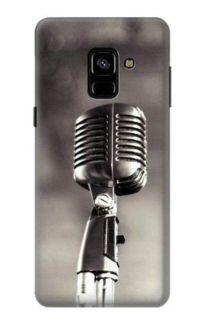 S3495 Vintage Microphone Funda Carcasa Case para Samsung Galaxy A8 (2018)