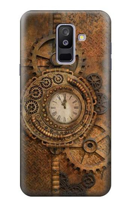 S3401 Clock Gear Streampunk Funda Carcasa Case para Samsung Galaxy A6+ (2018), J8 Plus 2018, A6 Plus 2018