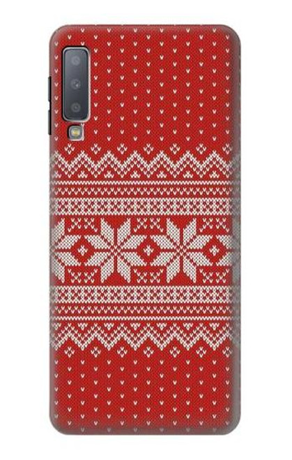 S3384 Winter Seamless Knitting Pattern Funda Carcasa Case para Samsung Galaxy A7 (2018)