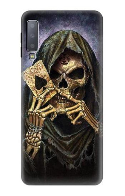 S3594 Grim Reaper Wins Poker Funda Carcasa Case para Samsung Galaxy A7 (2018)