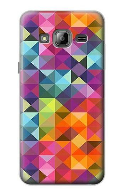 S3477 Abstract Diamond Pattern Funda Carcasa Case para Samsung Galaxy J3 (2016)