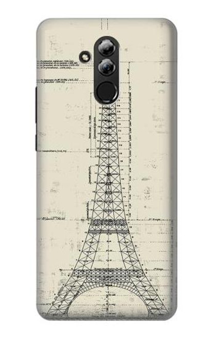 S3474 Eiffel Architectural Drawing Funda Carcasa Case para Huawei Mate 20 lite