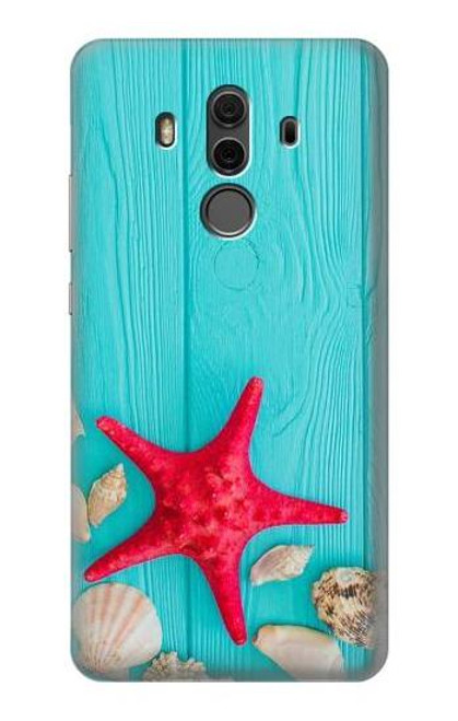 S3428 Aqua Wood Starfish Shell Funda Carcasa Case para Huawei Mate 10 Pro, Porsche Design