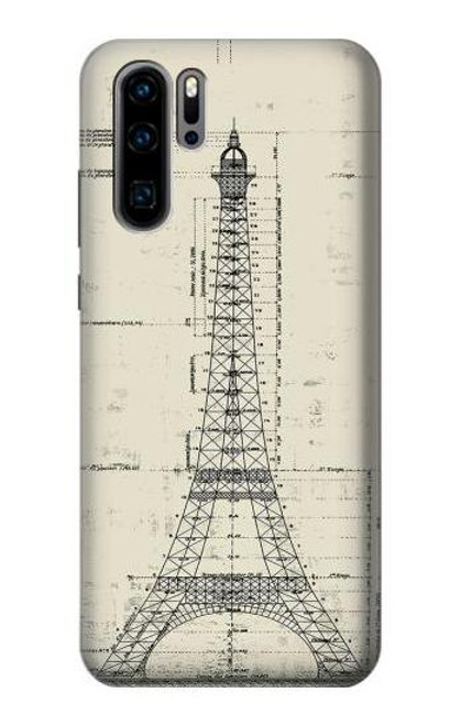 S3474 Eiffel Architectural Drawing Funda Carcasa Case para Huawei P30 Pro