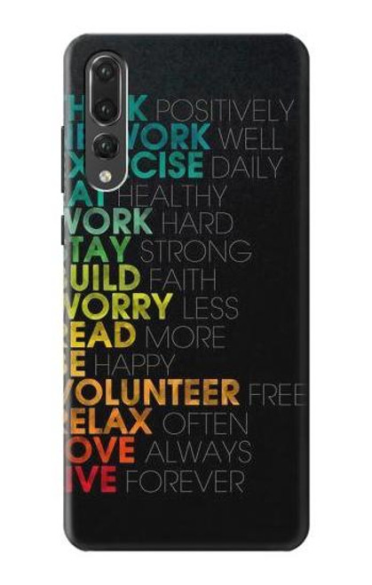 S3523 Think Positive Words Quotes Funda Carcasa Case para Huawei P20 Pro