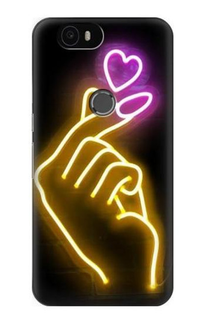 S3512 Cute Mini Heart Neon Graphic Funda Carcasa Case para Huawei Nexus 6P