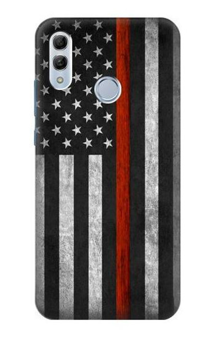 S3472 Firefighter Thin Red Line Flag Funda Carcasa Case para Huawei Honor 10 Lite, Huawei P Smart 2019