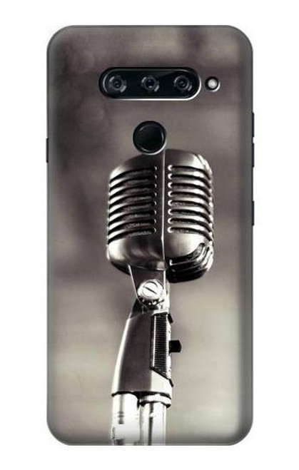 S3495 Vintage Microphone Funda Carcasa Case para LG V40, LG V40 ThinQ