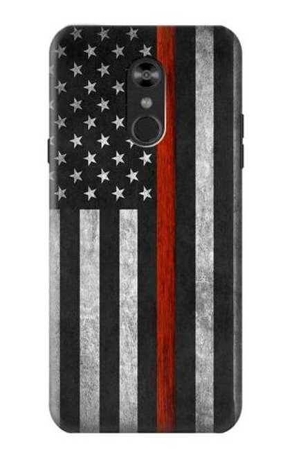 S3472 Firefighter Thin Red Line Flag Funda Carcasa Case para LG Q Stylo 4, LG Q Stylus