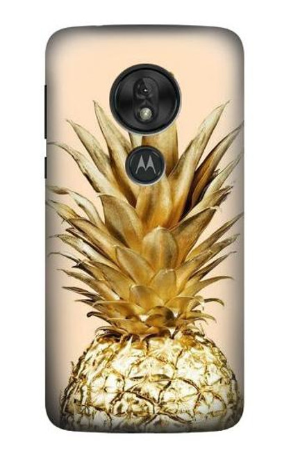 S3490 Gold Pineapple Funda Carcasa Case para Motorola Moto G7 Power