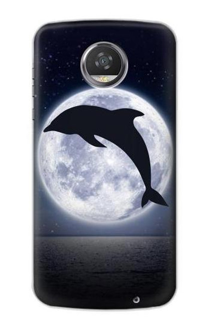 S3510 Dolphin Moon Night Funda Carcasa Case para Motorola Moto Z2 Play, Z2 Force