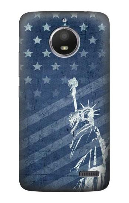 S3450 US Flag Liberty Statue Funda Carcasa Case para Motorola Moto E4