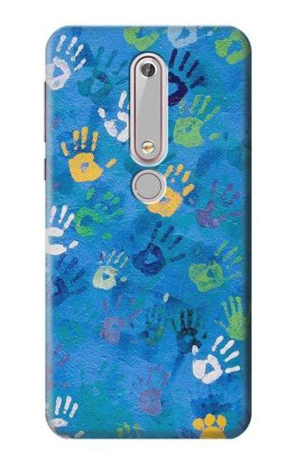 S3403 Hand Print Funda Carcasa Case para Nokia 6.1, Nokia 6 2018