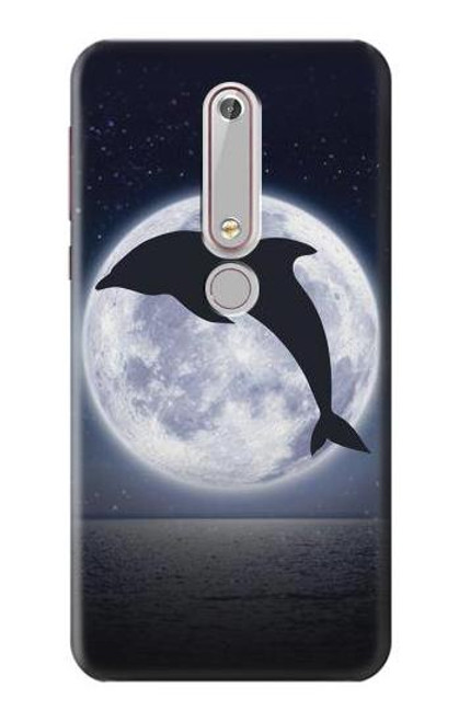 S3510 Dolphin Moon Night Funda Carcasa Case para Nokia 6.1, Nokia 6 2018