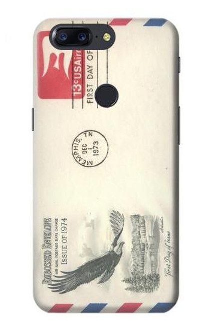 S3551 Vintage Airmail Envelope Art Funda Carcasa Case para OnePlus 5T