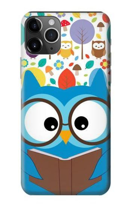 S2521 Cute Nerd Owl Cartoon Funda Carcasa Case para iPhone 11 Pro