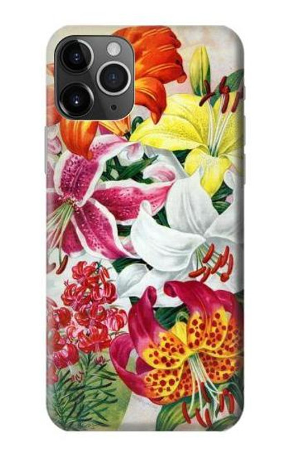 S3205 Retro Art Flowers Funda Carcasa Case para iPhone 11 Pro Max